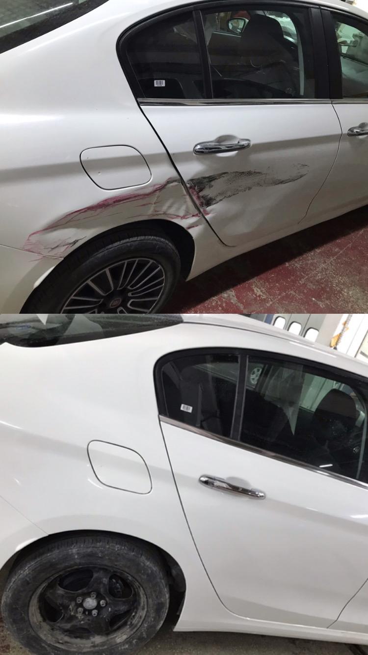 Fiat Egea arka kapı fırın boya öncesi sonrası Bursa Osmangazi